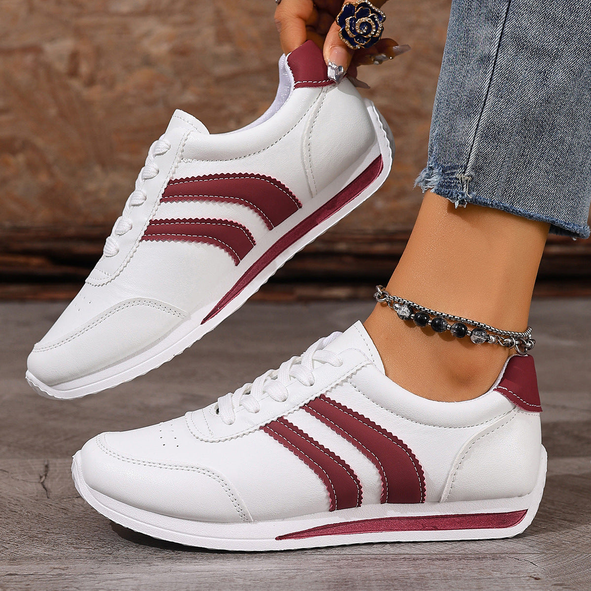 Women's Soft Leather Running Shoes