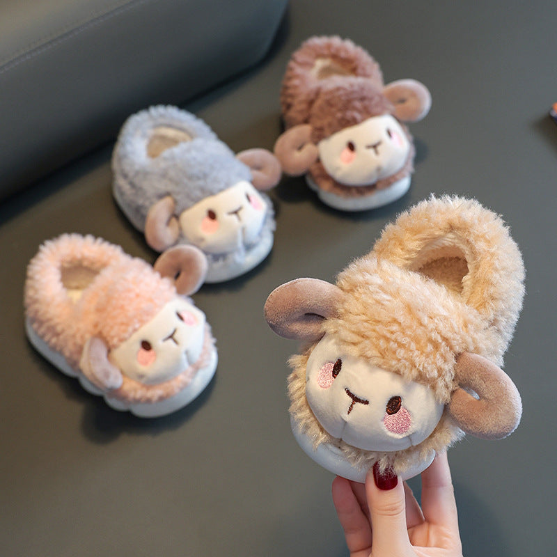 Childrens Indoor Cotton Slippers with Non-Slip Sole