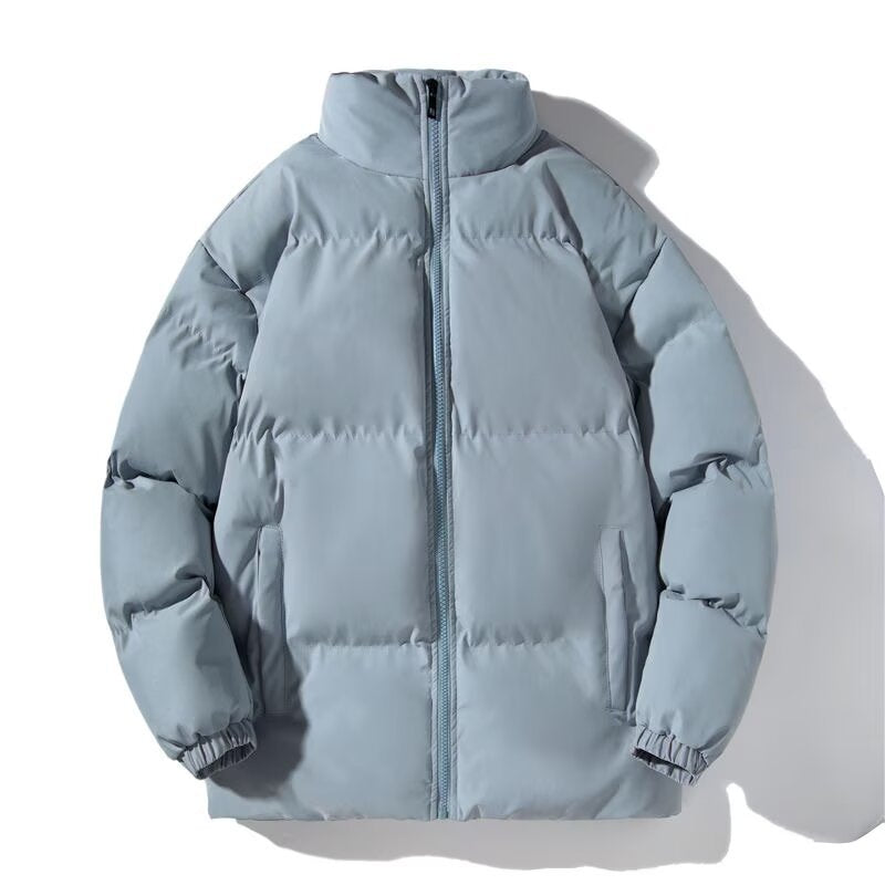 Men's Style Waterproof Zip Up Jacket Stand Collar Loose Fit