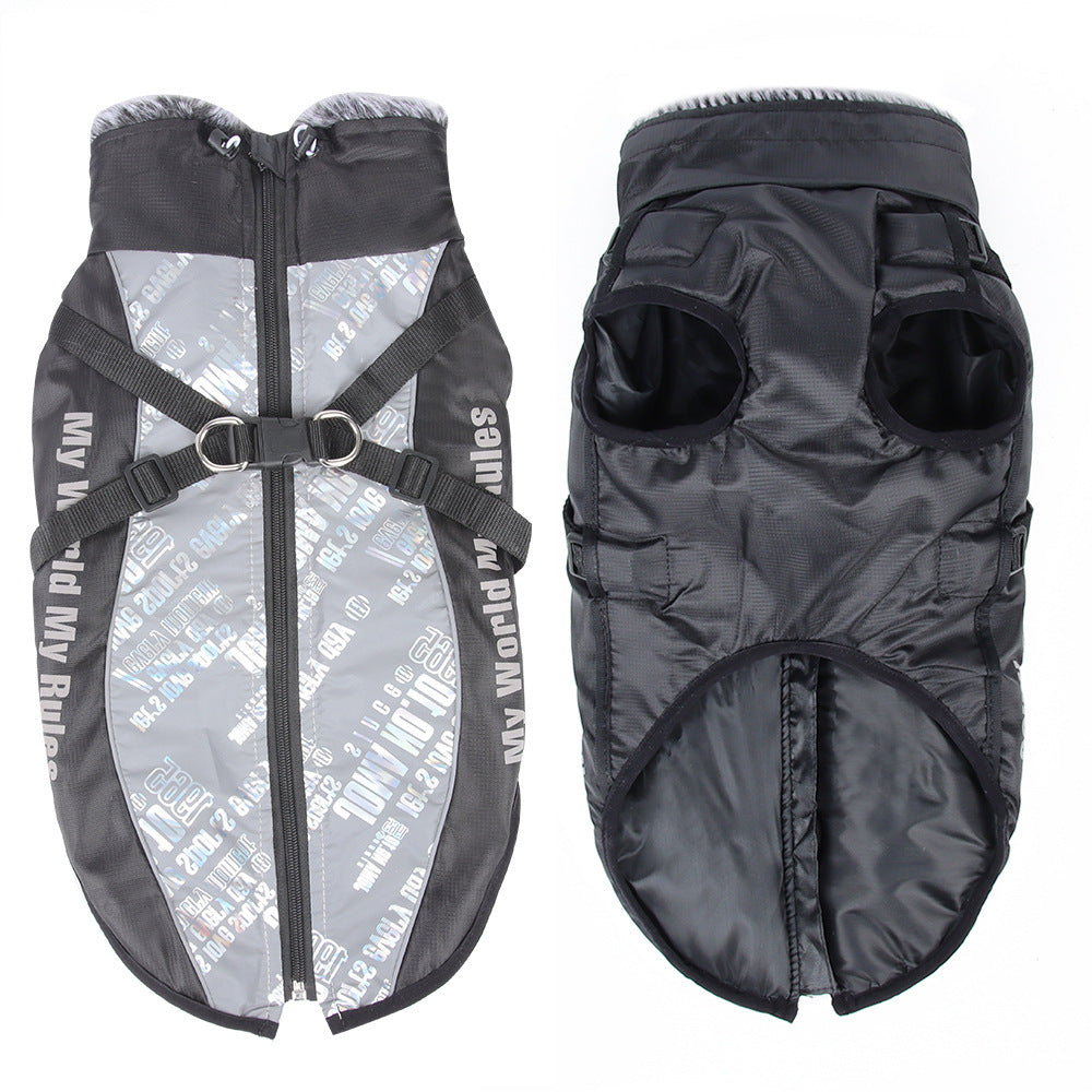 Outdoor windproof and warm pet clothes for large dogs