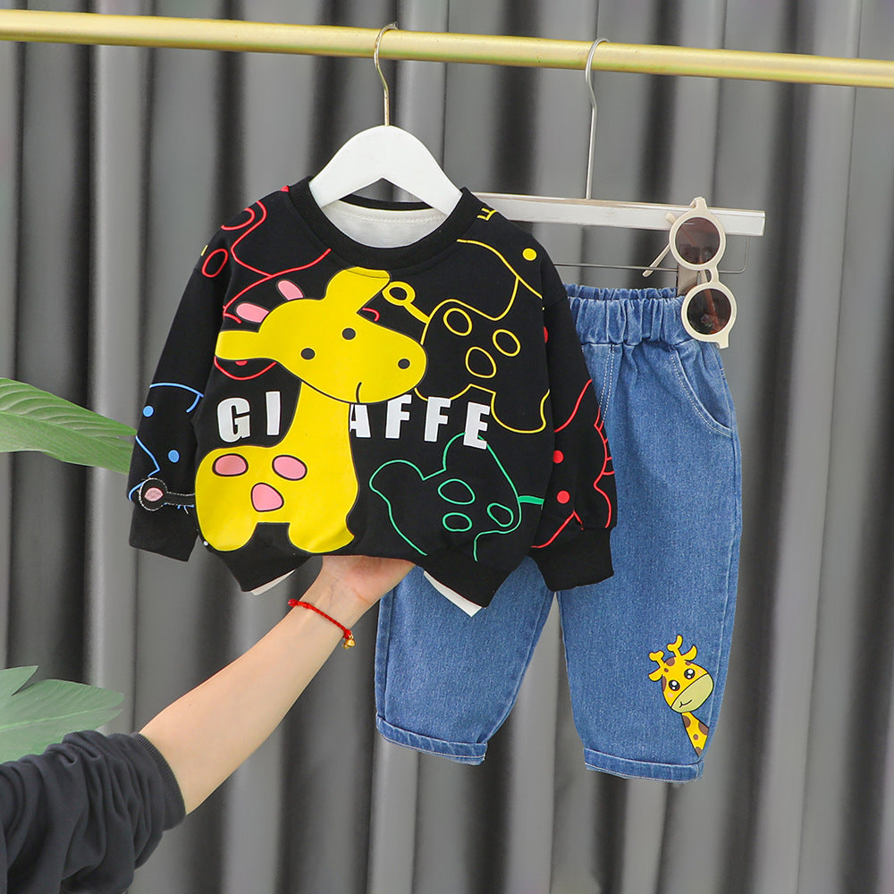 Boys Cartoon Cotton Two-Piece Set
