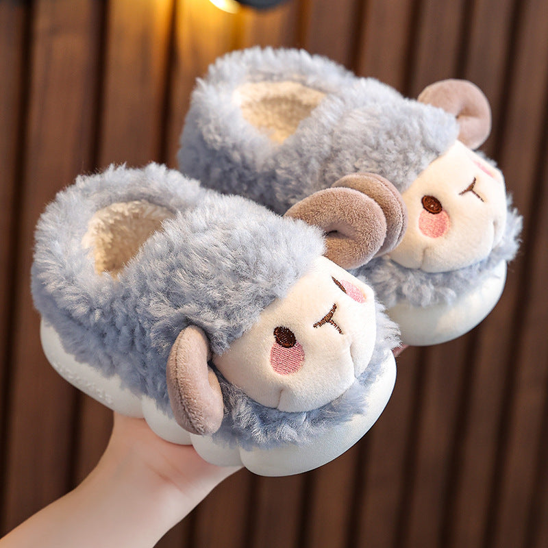 Childrens Indoor Cotton Slippers with Non-Slip Sole