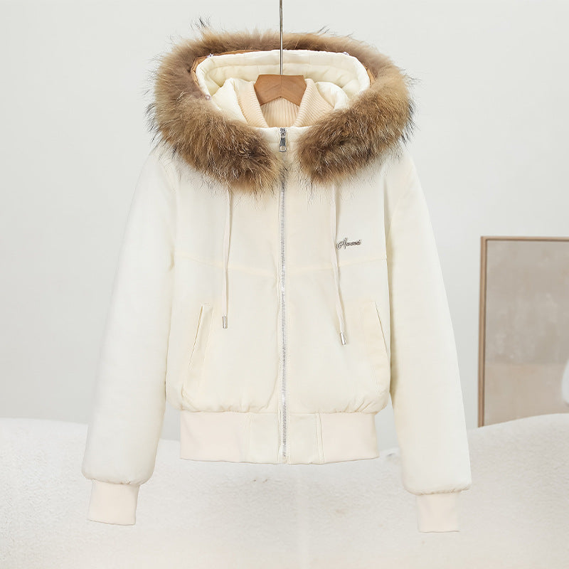 Cotton coat with zipper, cotton jacket outerwear