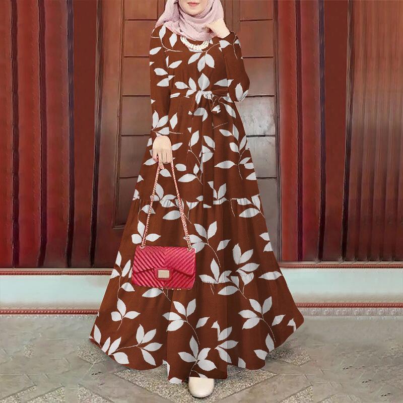 Floral Elegant Muslim Women Dress