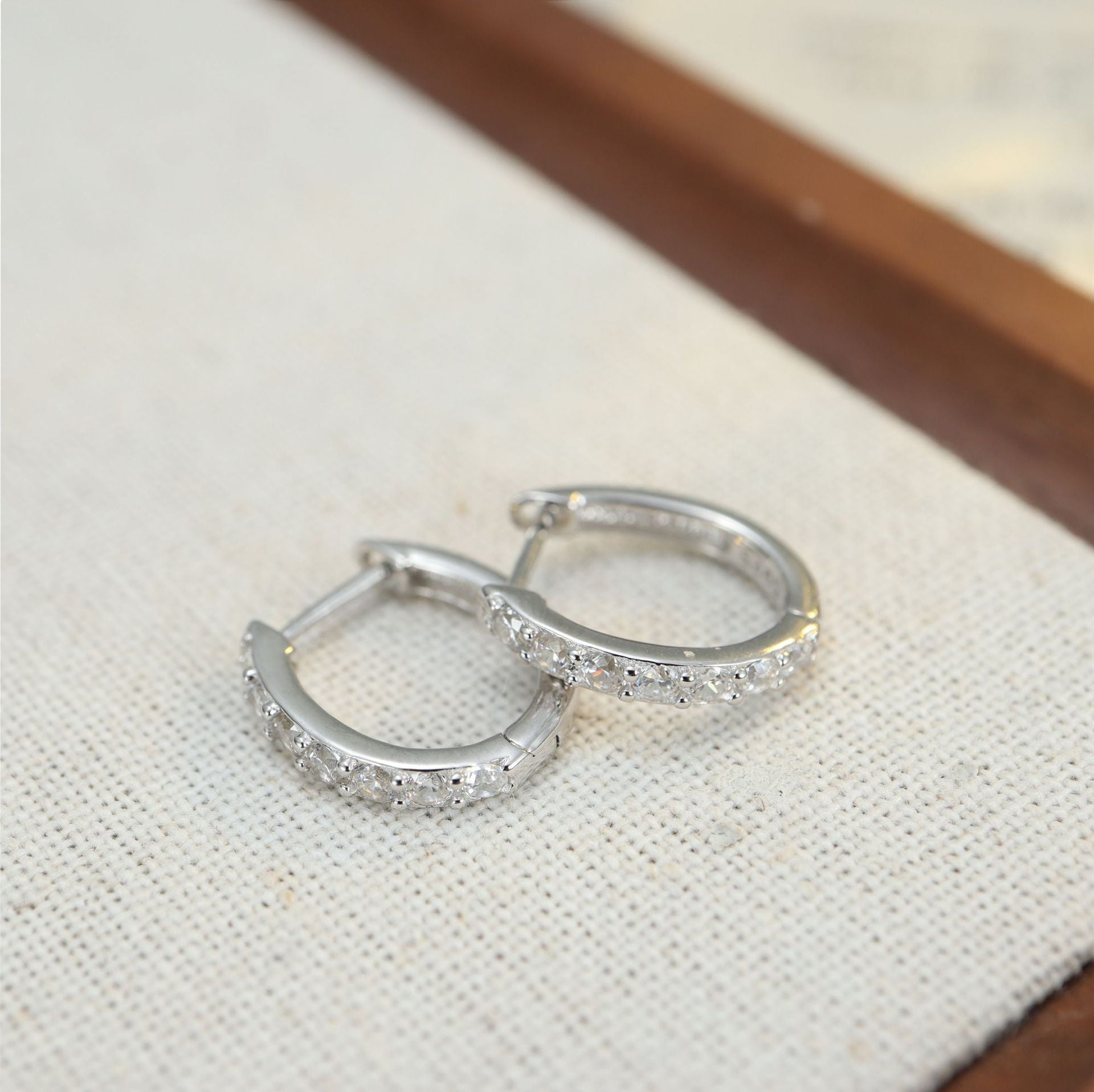 925 Silver U-Shaped Hoop Earrings