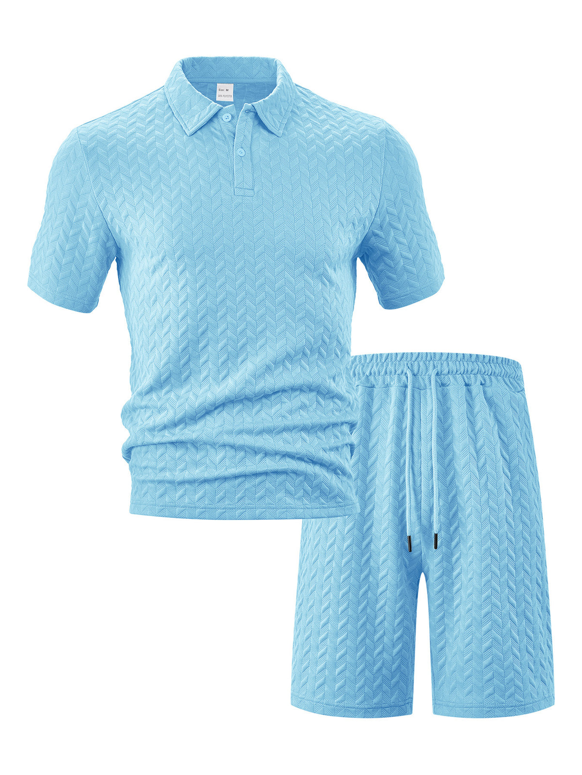 Men's Jacquard Short Sleeve T-Shirt and Shorts Sportswear Set