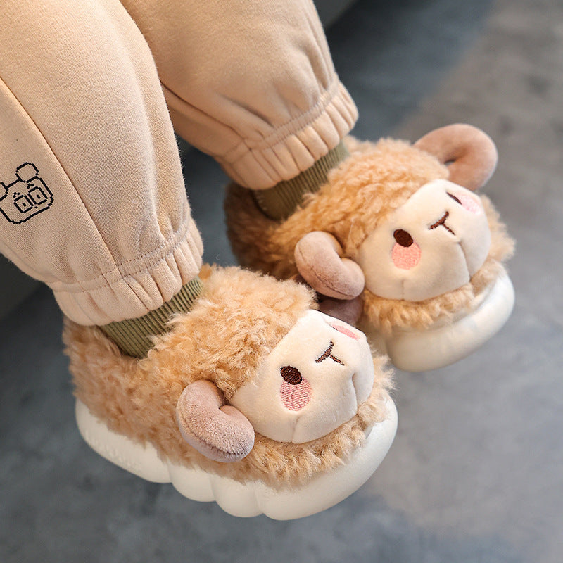 Childrens Indoor Cotton Slippers with Non-Slip Sole
