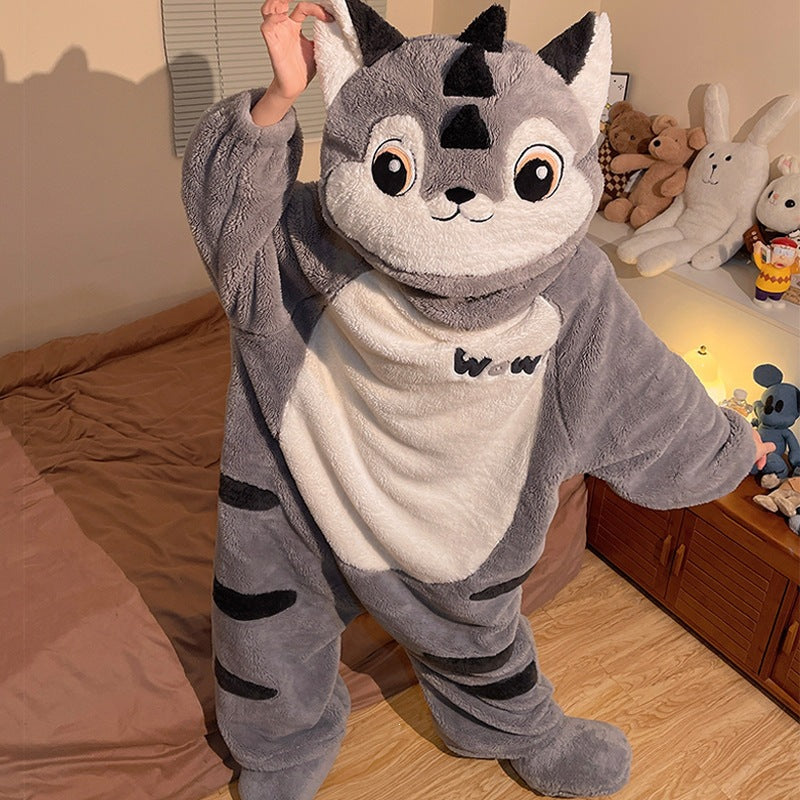 Halloween Cartoon Coral Fleece One-piece Pajamas