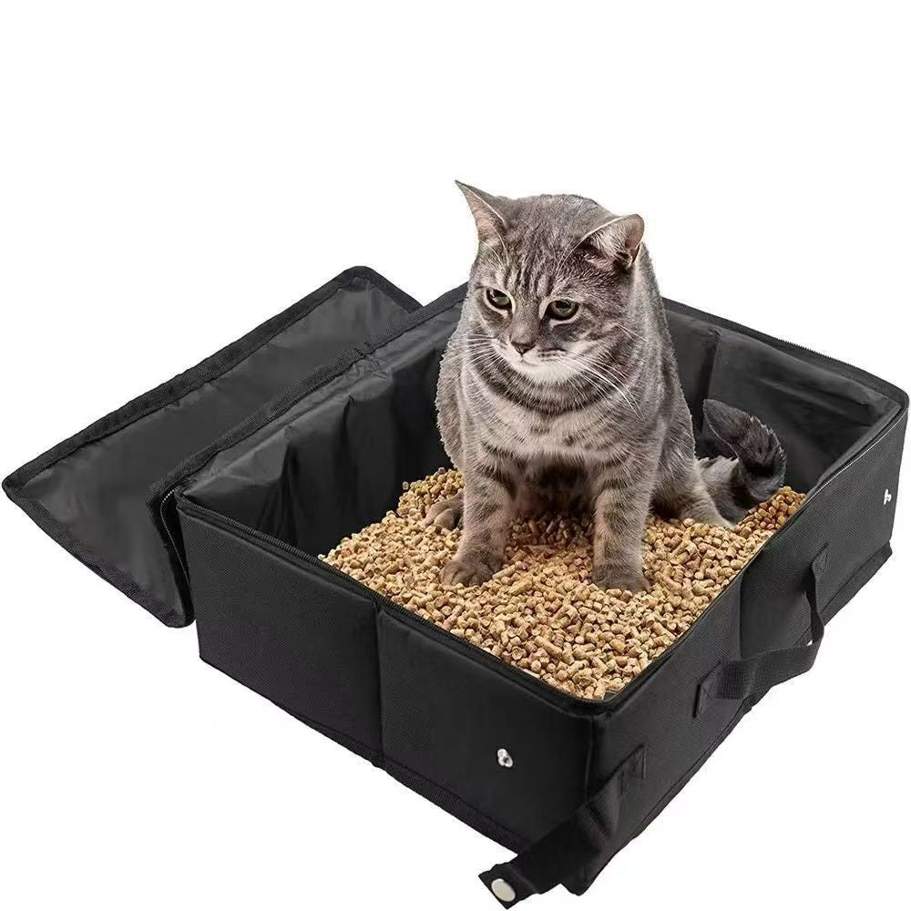 Portable Foldable Cat Litter Box Travel Bag