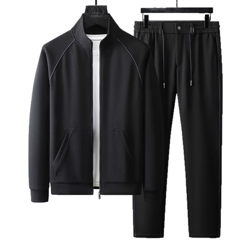 Men's Velvet Stand-Up Collar Tracksuit