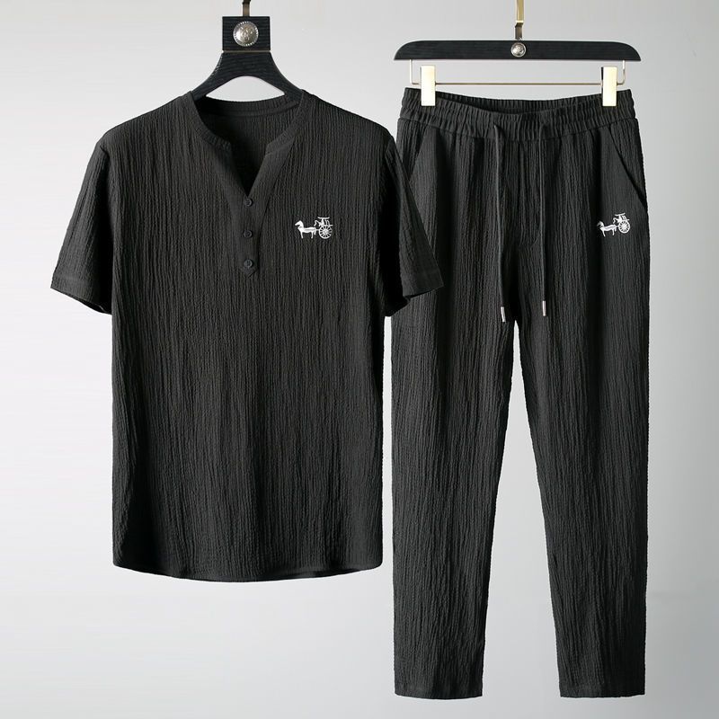 Summer Mens Casual Suit Set