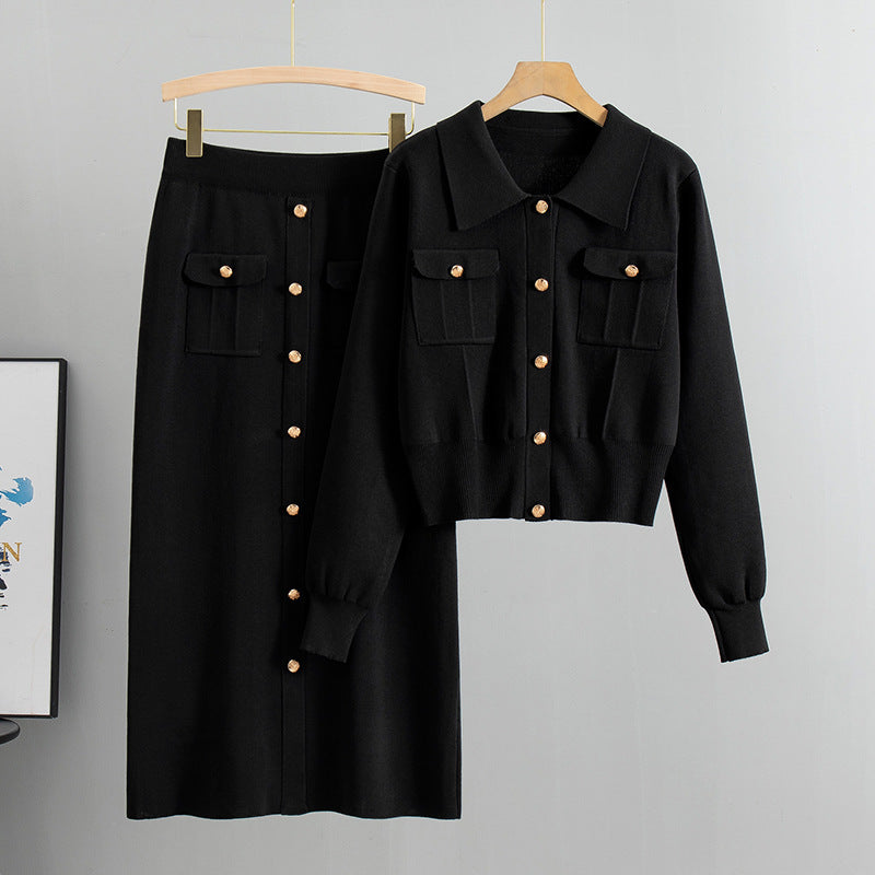 Women's Knit Sweater and Skirt Set