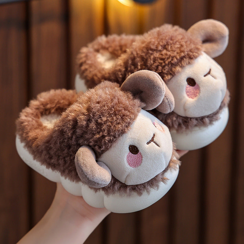 Childrens Indoor Cotton Slippers with Non-Slip Sole