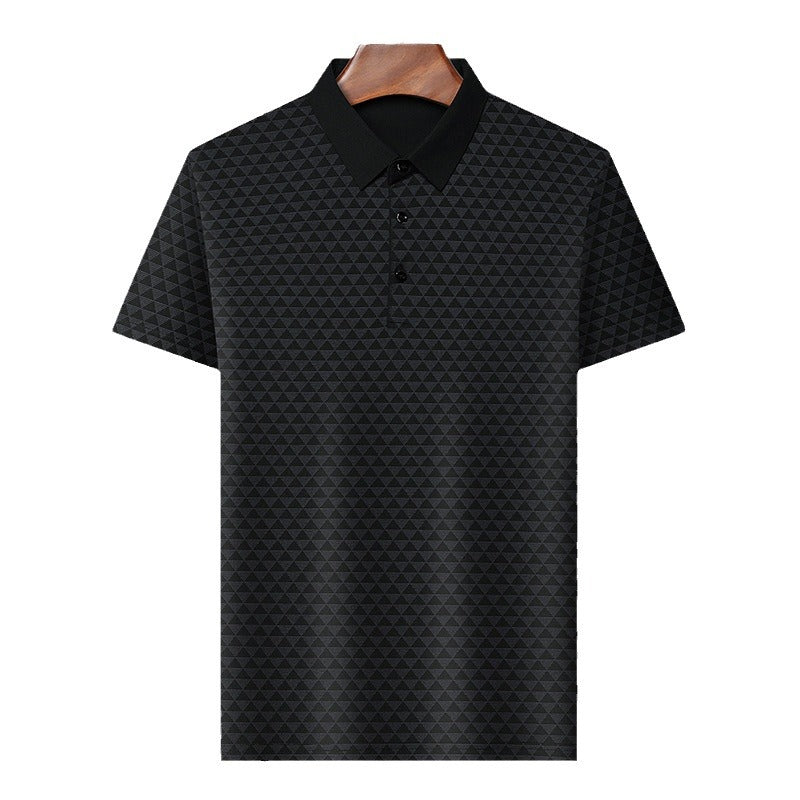 Mens Breathable Lapel Polo Shirt