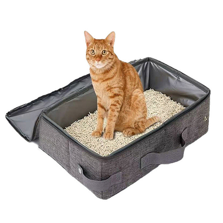 Portable Foldable Cat Litter Box Travel Bag