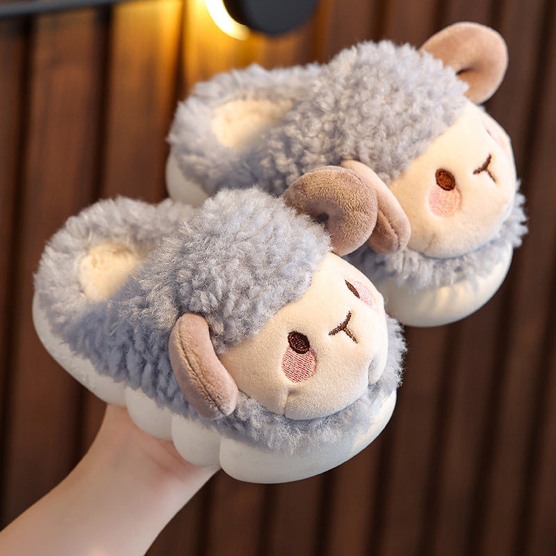 Childrens Indoor Cotton Slippers with Non-Slip Sole