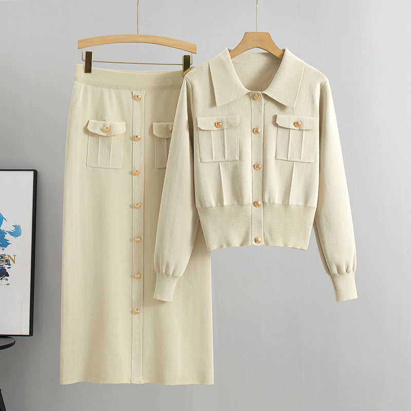 Women's Knit Sweater and Skirt Set