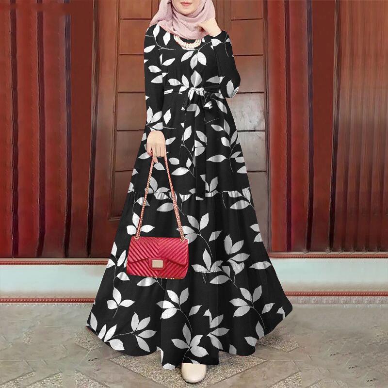 Floral Elegant Muslim Women Dress