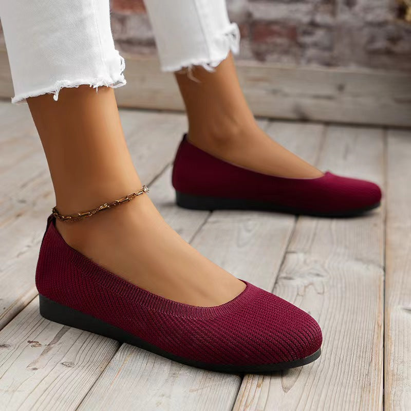 Knitted Flat Bottom Casual Shoes