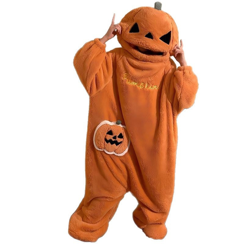 Halloween Cartoon Coral Fleece One-piece Pajamas