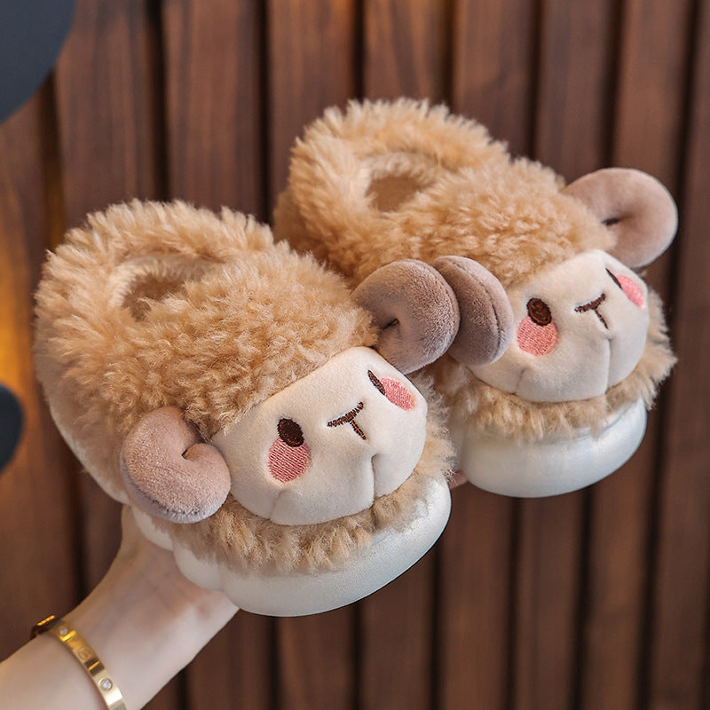 Childrens Indoor Cotton Slippers with Non-Slip Sole