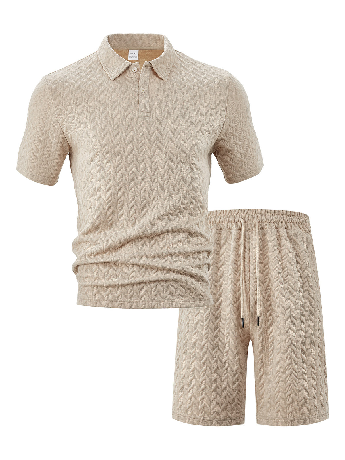 Men's Jacquard Short Sleeve T-Shirt and Shorts Sportswear Set