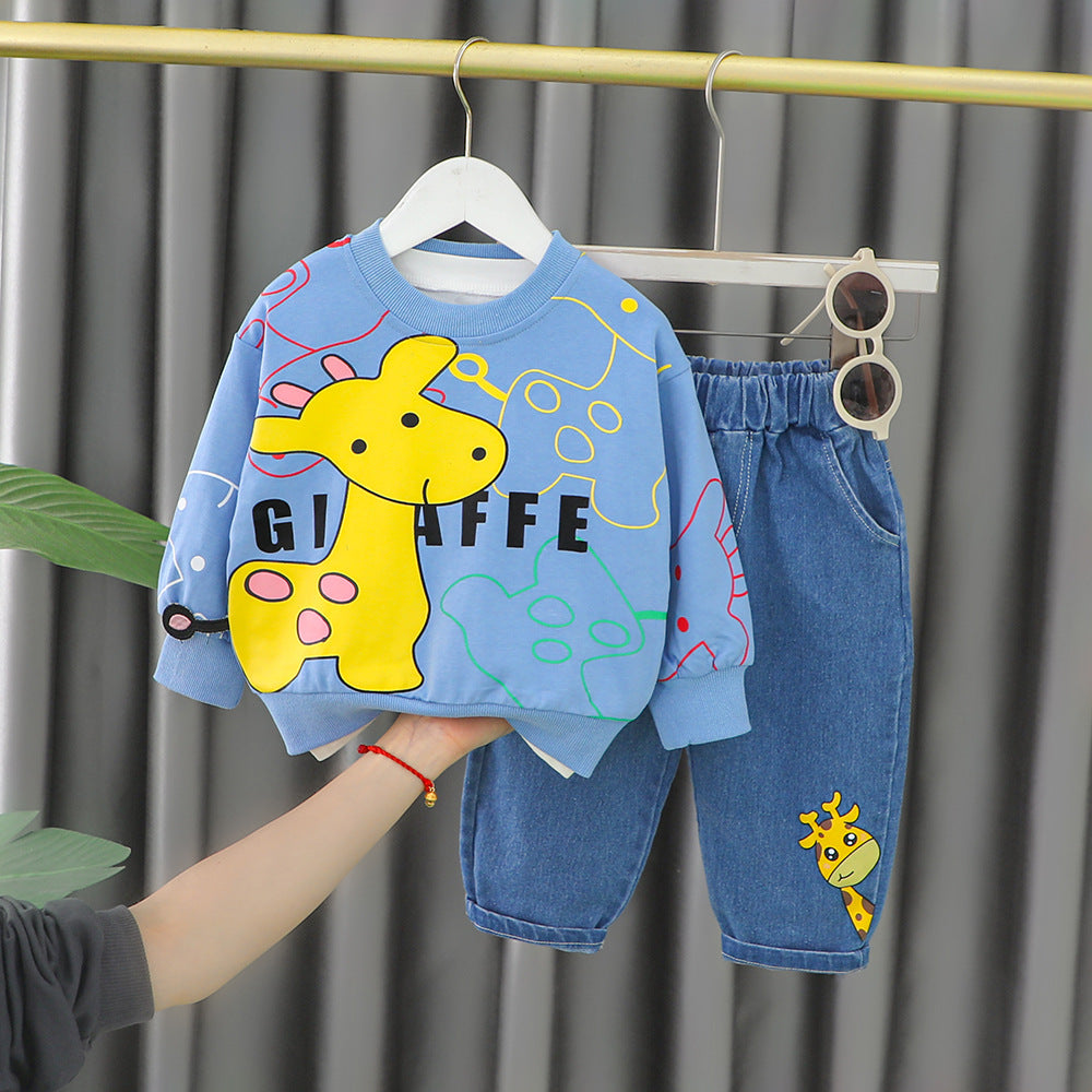 Boys Cartoon Cotton Two-Piece Set