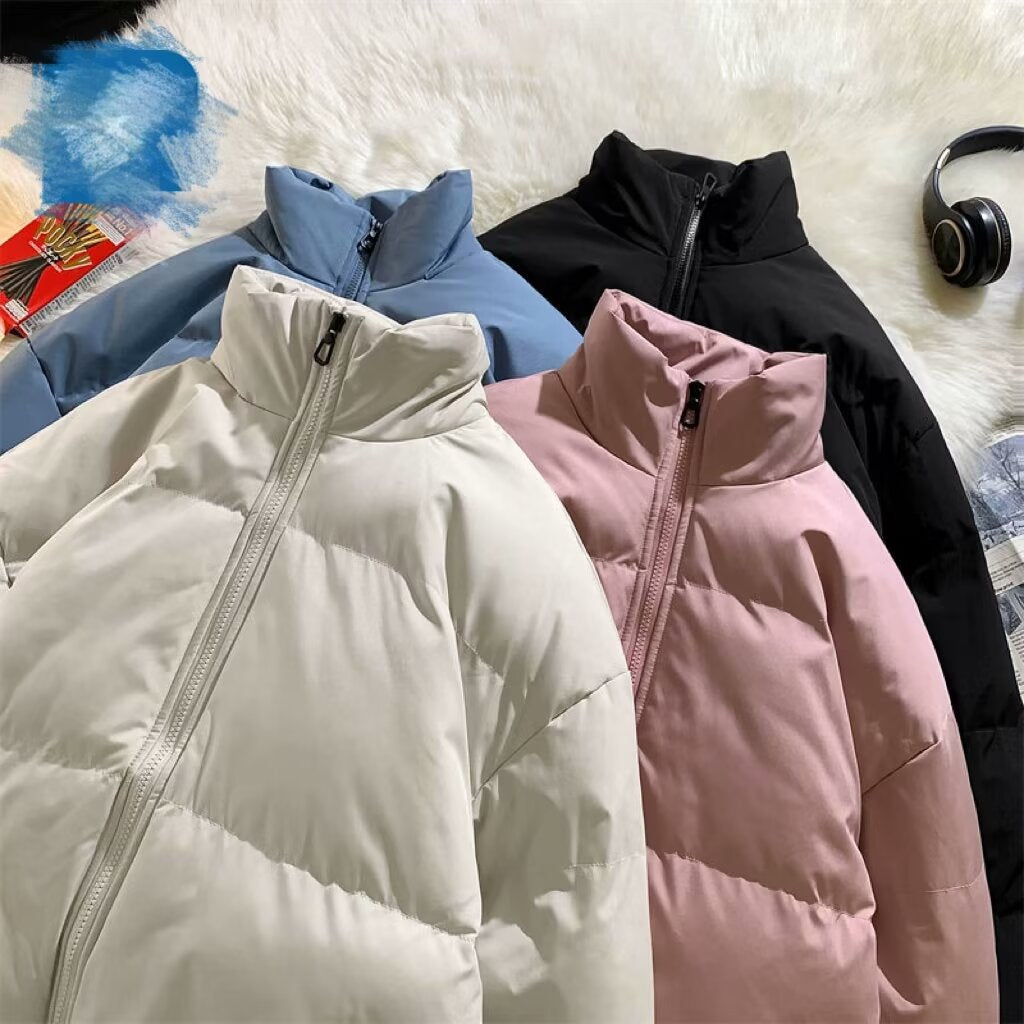 Men's Style Waterproof Zip Up Jacket Stand Collar Loose Fit