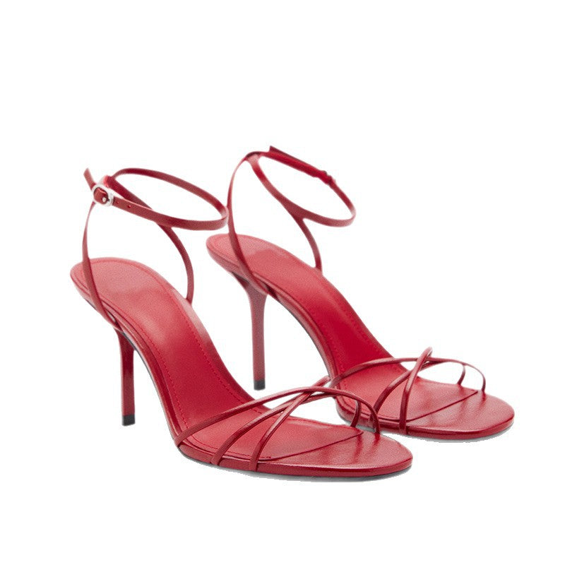 Thin Strap Buckle Sandals High Heels