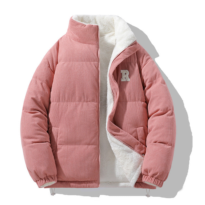 Winter thick cotton coat double-sided wearable