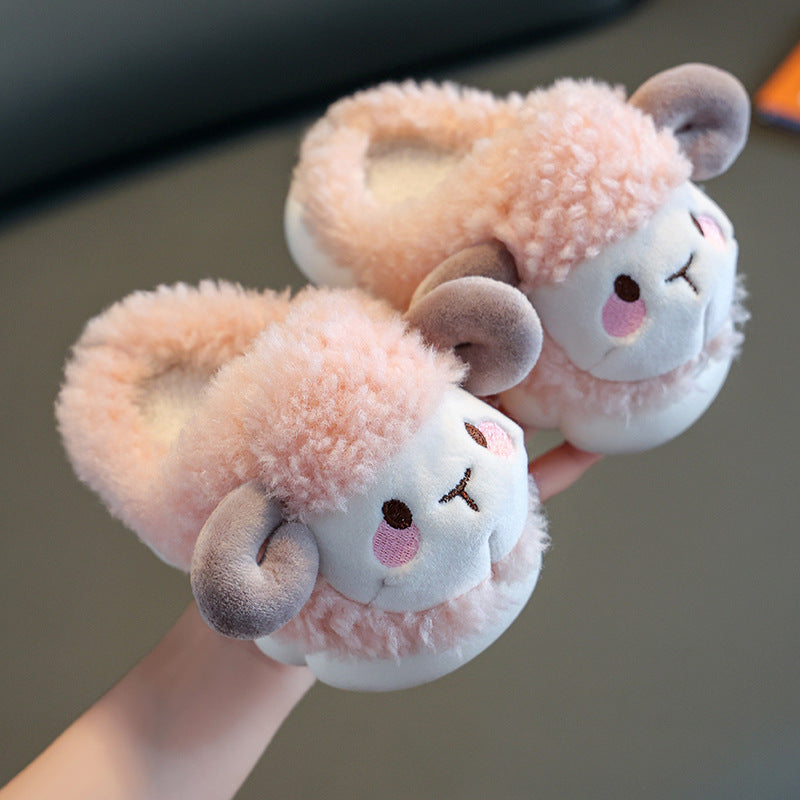 Childrens Indoor Cotton Slippers with Non-Slip Sole