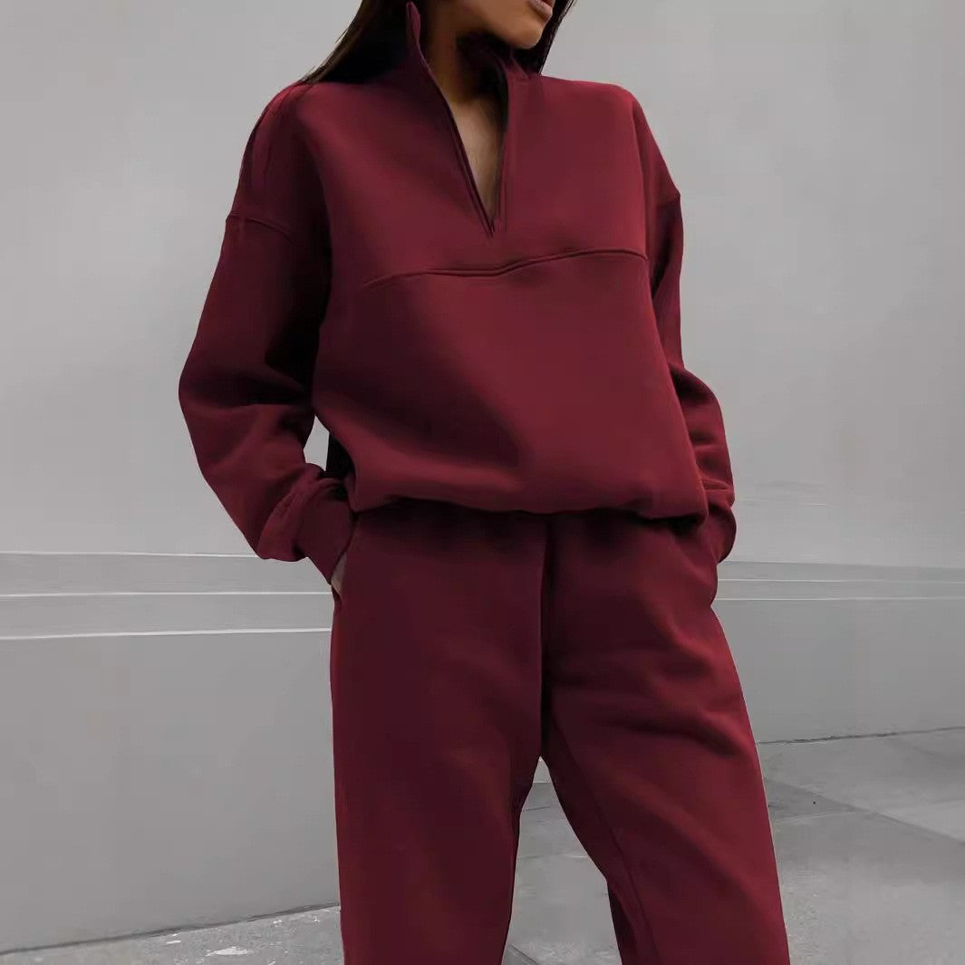 Women's Long Sleeve Sweater Pants Two-Piece Set