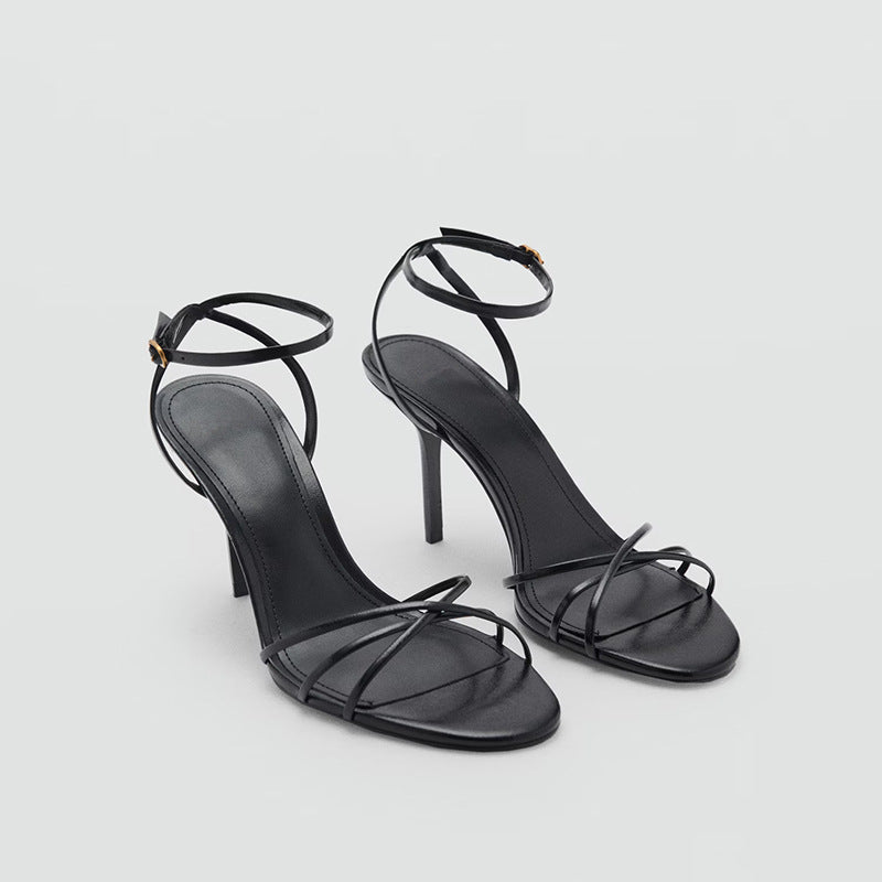 Thin Strap Buckle Sandals High Heels