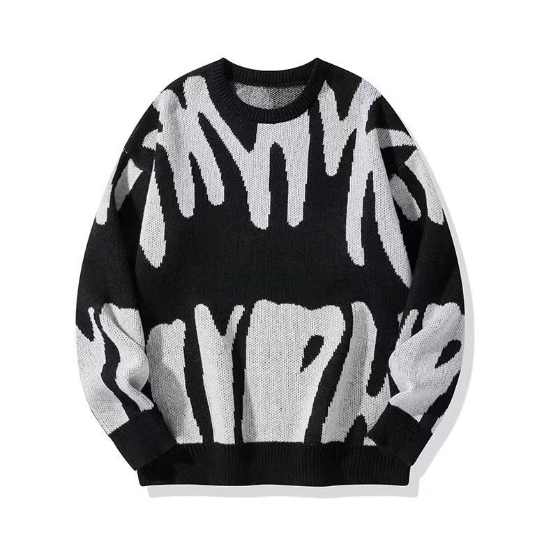Men's winter knitted sweater shirt