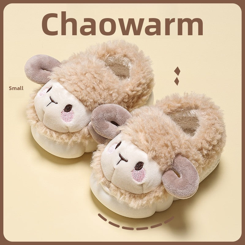 Childrens Indoor Cotton Slippers with Non-Slip Sole