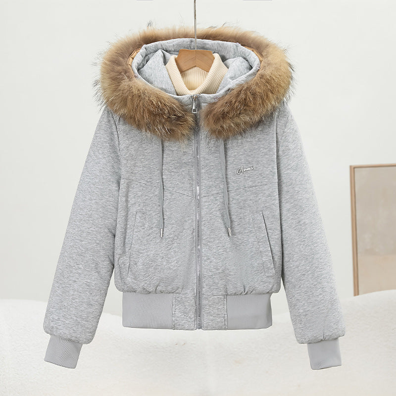 Cotton coat with zipper, cotton jacket outerwear