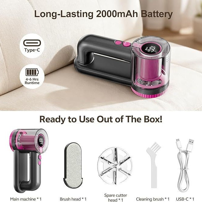 Rechargeable Fabric Shaver with Digital Display