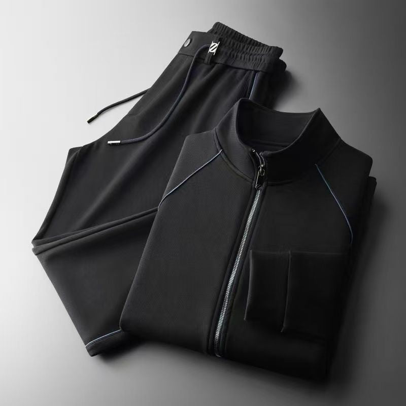 Men's Velvet Stand-Up Collar Tracksuit