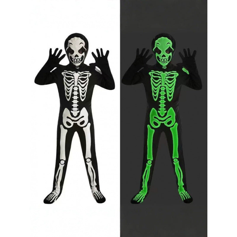Glow-in-the-Dark Halloween Skeleton Costume for Kids