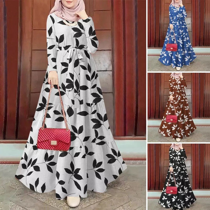 Floral Elegant Muslim Women Dress