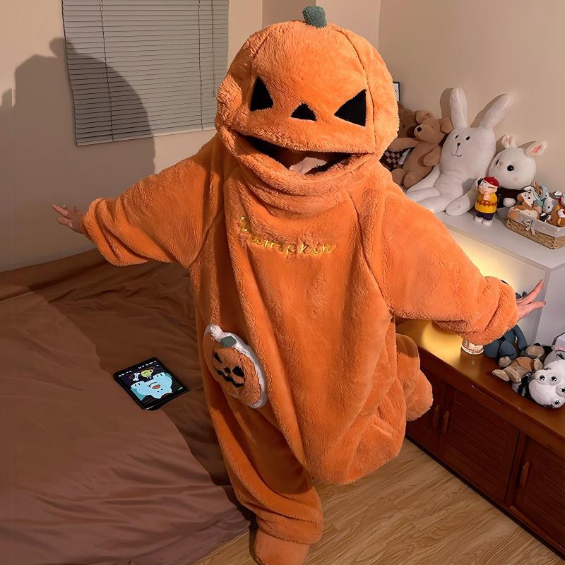 Halloween Cartoon Coral Fleece One-piece Pajamas