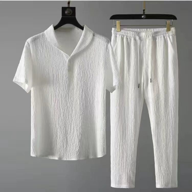 Summer Mens Casual Suit Set