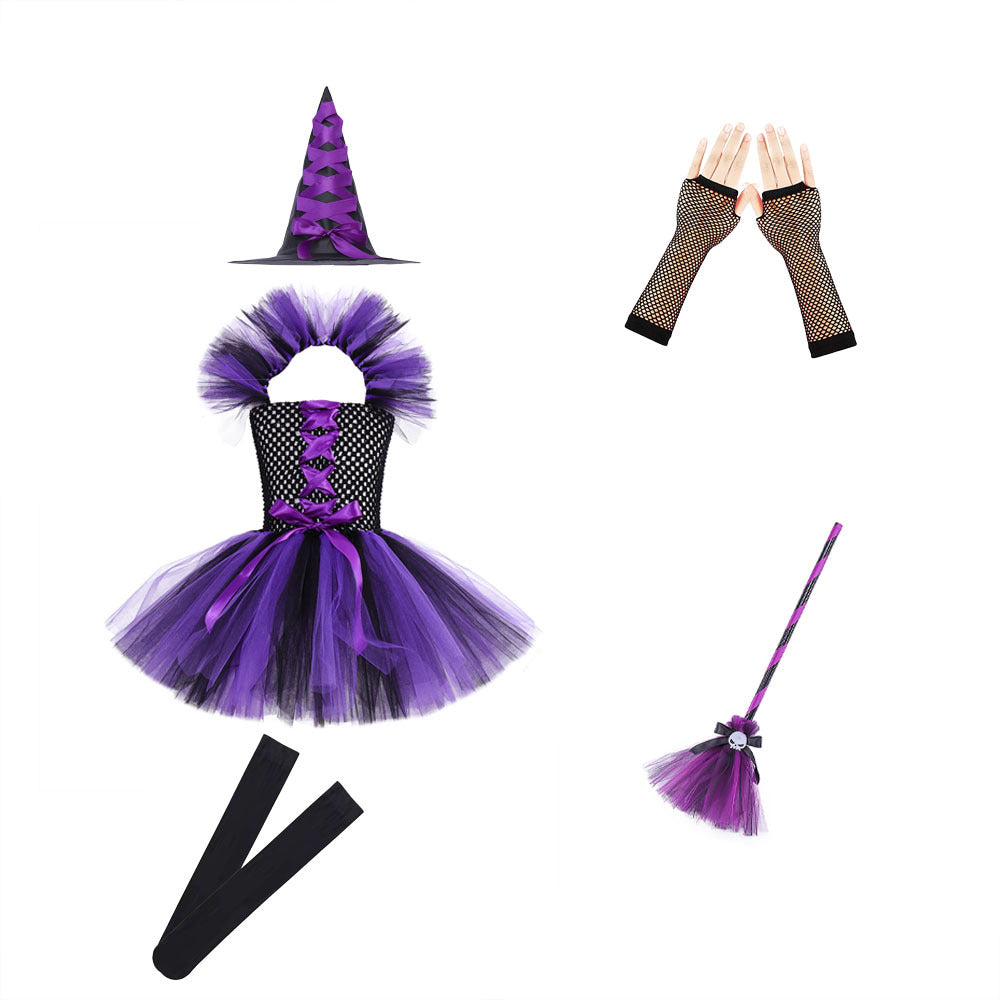 Children Witch Costume Set Halloween Dress