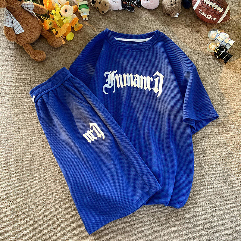 Waffle Texture Short Sleeve T-Shirt