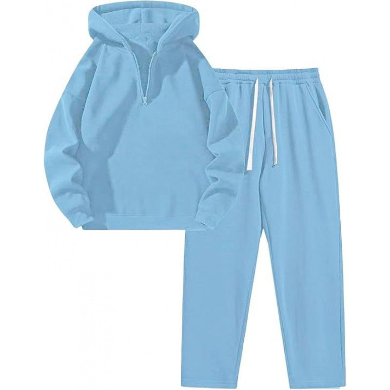 Half Zip Hoodie and Sweatpants Set